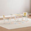 SET ARREDO CAMERETTA CON TAVOLO E 2 SEDIE PER BAMBINI DA 3-8 ANNI CON FANTASIA CON ANIMALI, VERDE