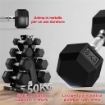 SET MANUBRI DA PALESTRA ESAGONALI CON SUPPORTO E IMPUGNATURA ANTISCIVOLO, 2X2KG, 2X5KG, 2X8KG, 2X10KG, NERO