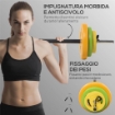 SET BILANCIERE E DISCHI DA 20 KG TOTALI ANTISCIVOLO CON 6 PESI E 2 CLIP DI FISSAGGIO, Ï28X130 CM, MULTICOLORE