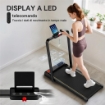 TAPIS ROULANT PIEGHEVOLE CON INCLINAZIONE REGOLABILE, VELOCITÓ 1-10 KM/H, DISPLAY LED E TELECOMANDO, NERO