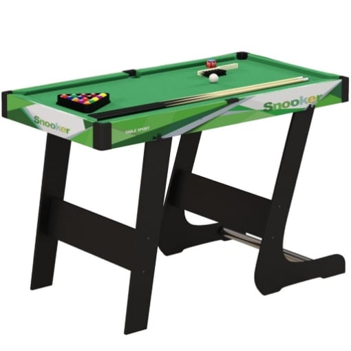 Tavolo da Biliardo Pieghevole con Stecche, Palle e Triangolo per Adulti e Bambini da 12 Anni, 104x55.5x68 cm