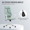 SEDIA DA UFFICIO IN TESSUTO CON DONDOLO, ALTEZZA REGOLABILE E SEDUTA GIREVOLE, 63X63X117-127 CM, VERDE