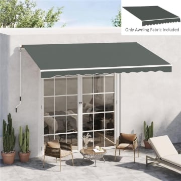 TELO DI RICAMBIO PER TENDA A BRACCI RETRATTILE IN POLIESTERE ANTI UV DA 4X2.5 M, GRIGIO