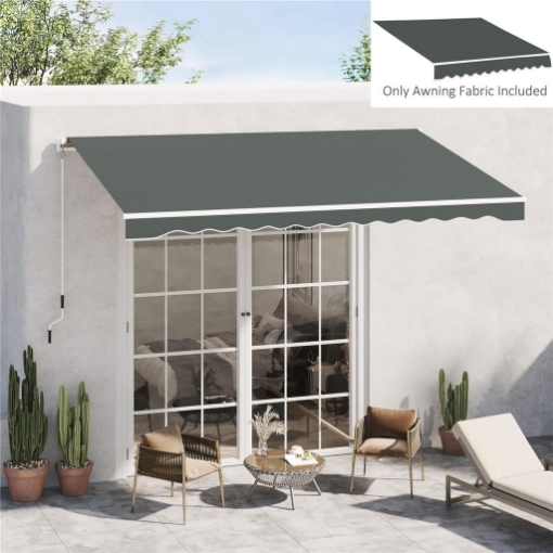 TELO DI RICAMBIO PER TENDA A BRACCI RETRATTILE IN POLIESTERE ANTI UV DA 4X2.5 M, GRIGIO