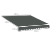 TELO DI RICAMBIO PER TENDA A BRACCI RETRATTILE IN POLIESTERE ANTI UV DA 4X2.5 M, GRIGIO