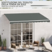 TELO DI RICAMBIO PER TENDA A BRACCI RETRATTILE IN POLIESTERE ANTI UV DA 4X2.5 M, GRIGIO