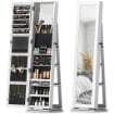 SPECCHIO PORTAGIOIE 3 IN 1 GIREVOLE A 360¦, RIPIANI POSTERIORI E ANTA CON CHIAVE, 55X55X161 CM, BIANCO