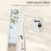 SPECCHIO PORTAGIOIE 3 IN 1 GIREVOLE A 360¦, RIPIANI POSTERIORI E ANTA CON CHIAVE, 55X55X161 CM, BIANCO