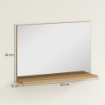 SPECCHIO BAGNO DA PARETE CON MENSOLA DESIGN MODERNO E MULTIUSO, 60X12X40 CM, LEGNO