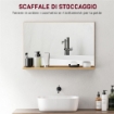 SPECCHIO BAGNO DA PARETE CON MENSOLA DESIGN MODERNO E MULTIUSO, 60X12X40 CM, LEGNO