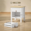 SET 2 COMODINI CON CASSETTO E RIPIANO APERTO IN LEGNO, 45X40X55 CM, BIANCO E ROVERE