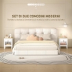 SET 2 COMODINI CON CASSETTO E RIPIANO APERTO IN LEGNO, 45X40X55 CM, BIANCO E ROVERE