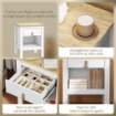 SET 2 COMODINI CON CASSETTO E RIPIANO APERTO IN LEGNO, 45X40X55 CM, BIANCO E ROVERE