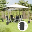 SET 4 ZAVORRE PER GAZEBO CON MANIGLIE E CINGHIE A STRAPPO, Ï20X32.5CM, NERO