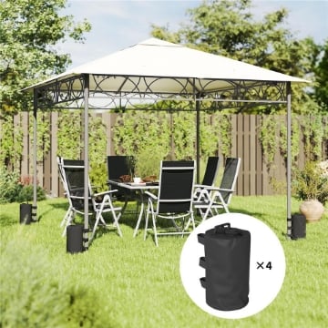 SET 4 ZAVORRE PER GAZEBO CON MANIGLIE E CINGHIE A STRAPPO, Ï20X32.5CM, NERO