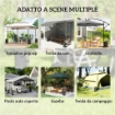 SET 4 ZAVORRE PER GAZEBO CON MANIGLIE E CINGHIE A STRAPPO, Ï20X32.5CM, NERO