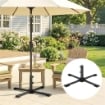 BASE PIEGHEVOLE A CROCE PER OMBRELLONI 38-48 MM, SUPPORTO PATIO, GRIGIO SCURO