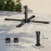 BASE PIEGHEVOLE A CROCE PER OMBRELLONI 38-48 MM, SUPPORTO PATIO, GRIGIO SCURO