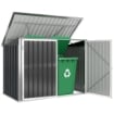 CAPANNO GIARDINO, ORGANIZER BIDONI SPAZZATURA ORIZZONTALE, GRIGIO SCURO