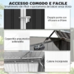 CAPANNO GIARDINO, ORGANIZER BIDONI SPAZZATURA ORIZZONTALE, GRIGIO SCURO