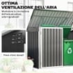 CAPANNO GIARDINO, ORGANIZER BIDONI SPAZZATURA ORIZZONTALE, GRIGIO SCURO