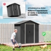 Casetta da Giardino Capanno Porta Attrezzi Acciaio 194x107x191 cm, Grigio