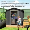 Casetta da Giardino Capanno Porta Attrezzi Acciaio 194x107x191 cm, Grigio