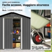 Casetta da Giardino Capanno Porta Attrezzi Acciaio 194x107x191 cm, Grigio