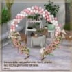 ARCO DA GIARDINO IN ACCIAIO, ARCHETTO NUZIALE ROTONDO PER PALLONCINI E PIANTE RAMPICANTI PER CERIMONIE, COMPLEANNI ED EVENTI, 222X60X224 CM, ORO