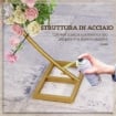 ARCO DA GIARDINO IN ACCIAIO, ARCHETTO NUZIALE PER PALLONCINI E PIANTE RAMPICANTI PER CERIMONIE, COMPLEANNI ED EVENTI, ORO