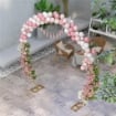 ARCO DA GIARDINO IN ACCIAIO, ARCHETTO NUZIALE PER PALLONCINI E PIANTE RAMPICANTI PER CERIMONIE, COMPLEANNI ED EVENTI, ORO