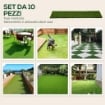 ERBA FINTA PRATO ARTIFICIALE SINTETICA REALISTICA 30X30CM VERDE SCURO