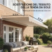 Telo di Ricambio per Tenda Parasole Retrattile, in Poliestere UV 50+, 3.5x2.5 m, Crema