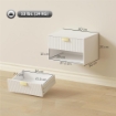 Set di 2 Comodini Sospesi con Cassetto Decorato e Mensola Aperta, Bianco