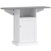 Mobile Asse da Stiro Pieghevole a Rotelle con Ripiano Aperto e Armadietto, 121x37x89 cm, Bianco e Grigio