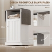 Mobile Asse da Stiro Pieghevole a Rotelle con Ripiano Aperto e Armadietto, 121x37x89 cm, Bianco e Grigio