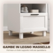 Comodino Moderno con Cassetto e Ripiano in Legno, 45x38x50 cm, Bianco e color Legno
