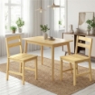 Set di 2 Sedie da Pranzo in Bamb¨ con Schienale Curvo e Seduta a Doghe, Colore Legno Naturale