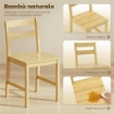 Set di 2 Sedie da Pranzo in Bamb¨ con Schienale Curvo e Seduta a Doghe, Colore Legno Naturale