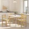 Set di 2 Sedie da Pranzo in Bamb¨ con Schienale Curvo e Seduta a Doghe, Colore Legno Naturale