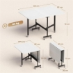 Tavolo Pieghevole per 4-6 Persone con 2 Ribalte e Ruote con Freno, 120x80x73 cm, Bianco Legno