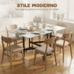 Tavolo Pieghevole per 4-6 Persone con 2 Ribalte e Ruote con Freno, 120x80x73 cm, Bianco Legno