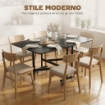 Tavolo Pieghevole per 4-6 Persone con 2 Ribalte e Ruote con Freno, 120x80x73 cm, Nero Effetto Legno
