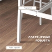 SET TAVOLO ALTO E 2 SGABELLI DA BAR CON POGGIAPIEDI STILE INDUSTRIALE, BIANCO E ROVERE