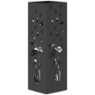 Portaombrelli Moderno con Raccogligocce e Ganci in Metallo, 15.5x15.5x49 cm, Nero