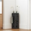 Portaombrelli Moderno con Raccogligocce e Ganci in Metallo, 15.5x15.5x49 cm, Nero