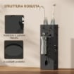 Portaombrelli Moderno con Raccogligocce e Ganci in Metallo, 15.5x15.5x49 cm, Nero