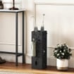 Portaombrelli Moderno con Raccogligocce e Ganci in Metallo, 15.5x15.5x49 cm, Nero