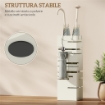 PORTAOMBRELLI AUTOPORTANTE QUADRATO IN METALLO CON 4 GANCI, BEIGE