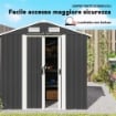 Capanno da Giardino in Acciaio con 2 Porte Scorrevoli, Nero, 2,6 m¦
